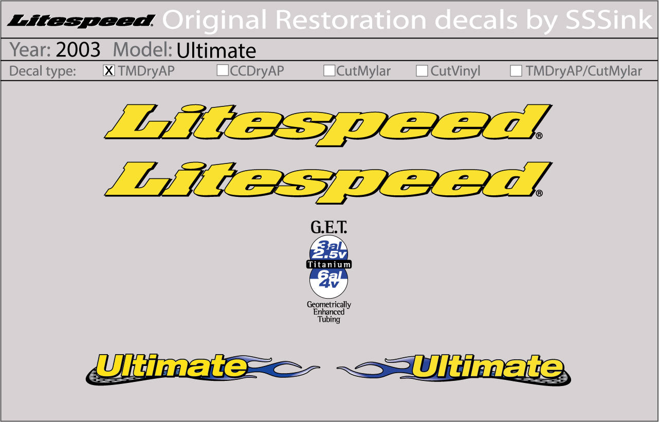 2003 Ultimate Decal Set