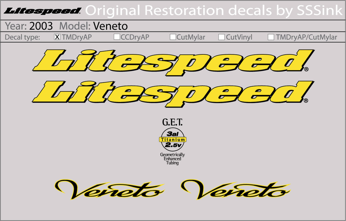 2003 Veneto Decal Set