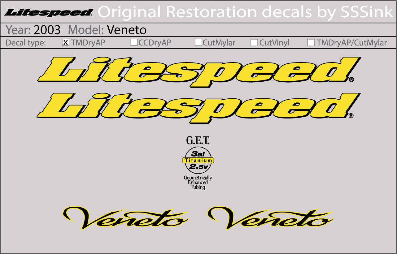 2003 Veneto Decal Set