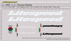 Titanium 2003 Painted Tuscany Decal set - Litespeed Bicycles