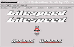 Titanium 2003 Unicoi Decal Set - Litespeed Bicycles