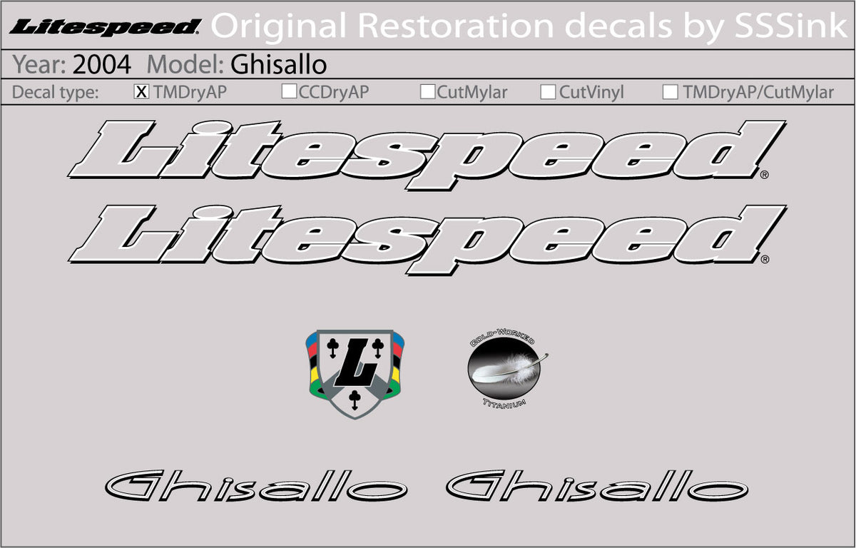 2004 Ghisallo Decal Set
