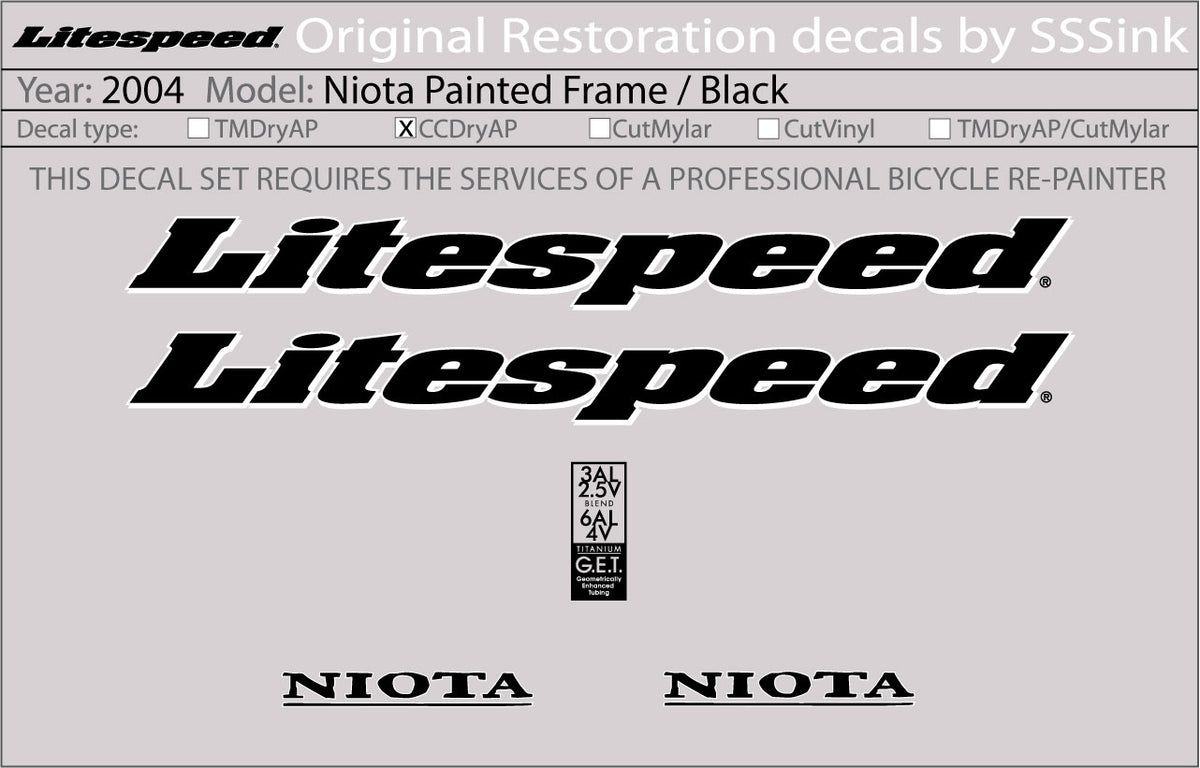 2004 Niota Al Decal Set