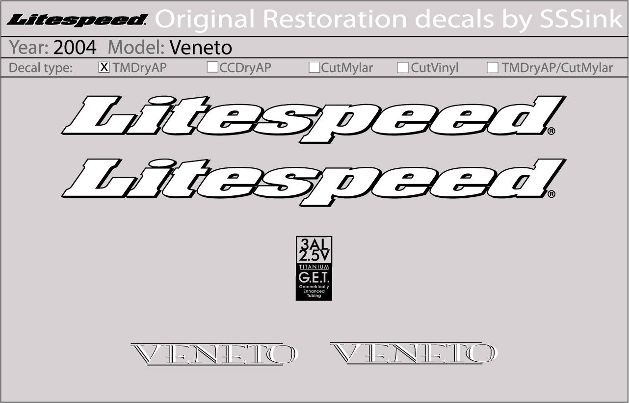 2004 Veneto Decal Set