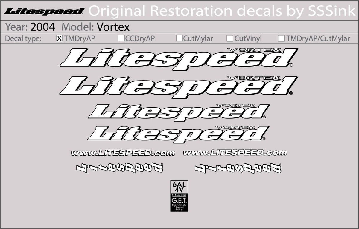 2004 Vortex Decal Set