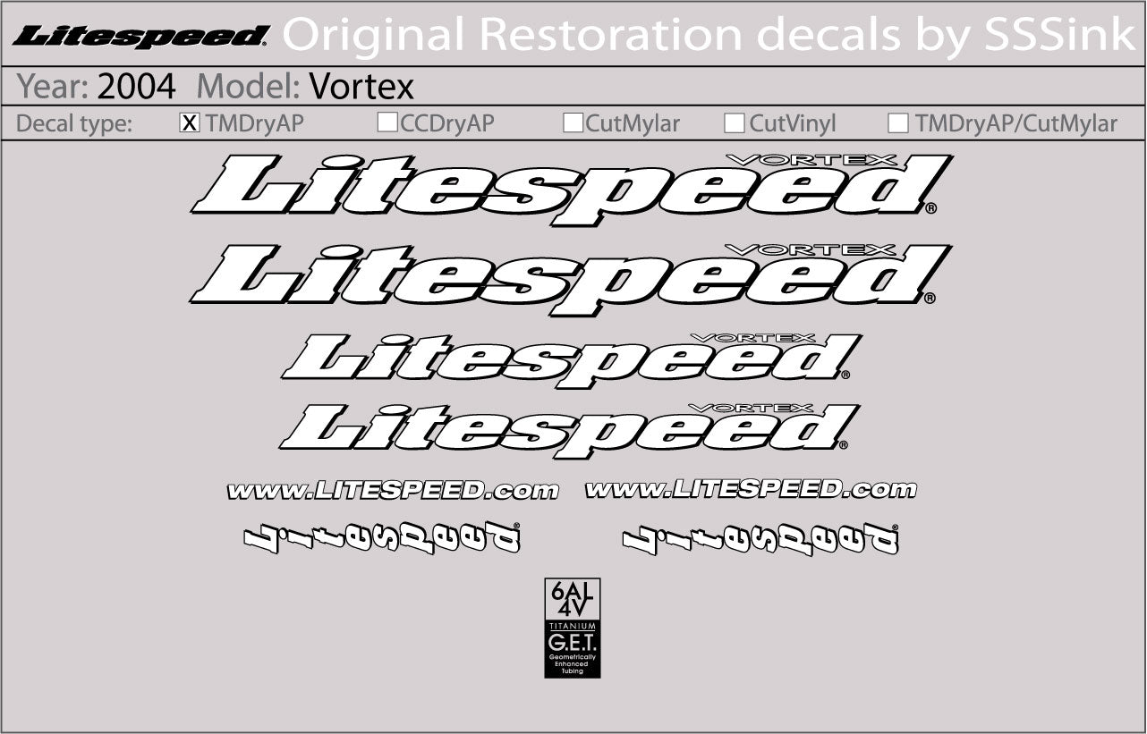 2004 Vortex Decal Set
