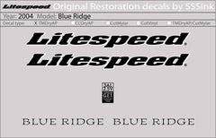 Titanium 2004 Blue Ridge Decal Set - Litespeed Bicycles