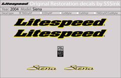 Titanium 2004 Siena Decal Set - Litespeed Bicycles