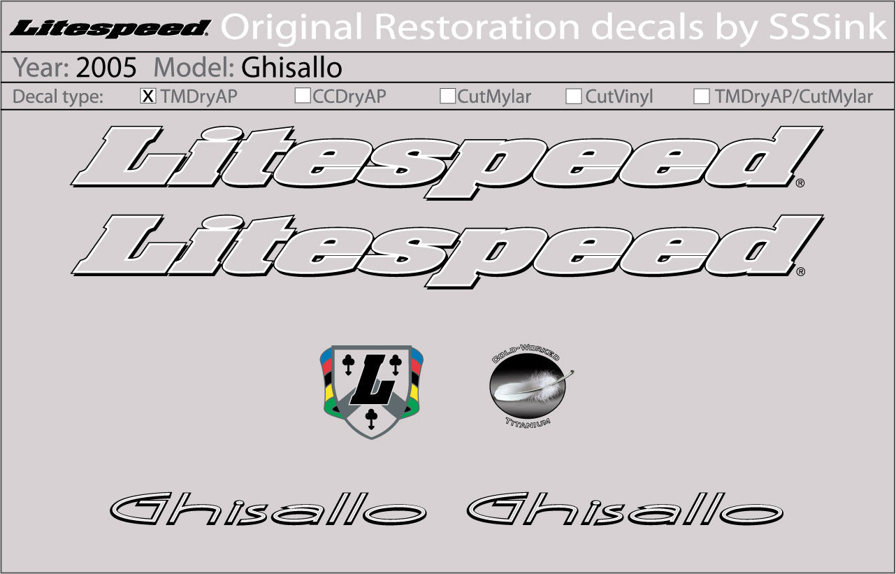 2005 Ghisallo Decal Set