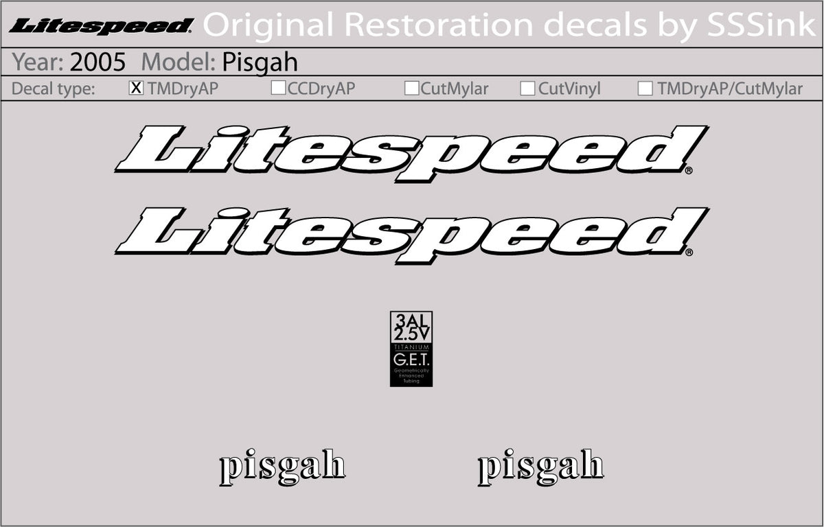 2005 Pisgah Decal Set