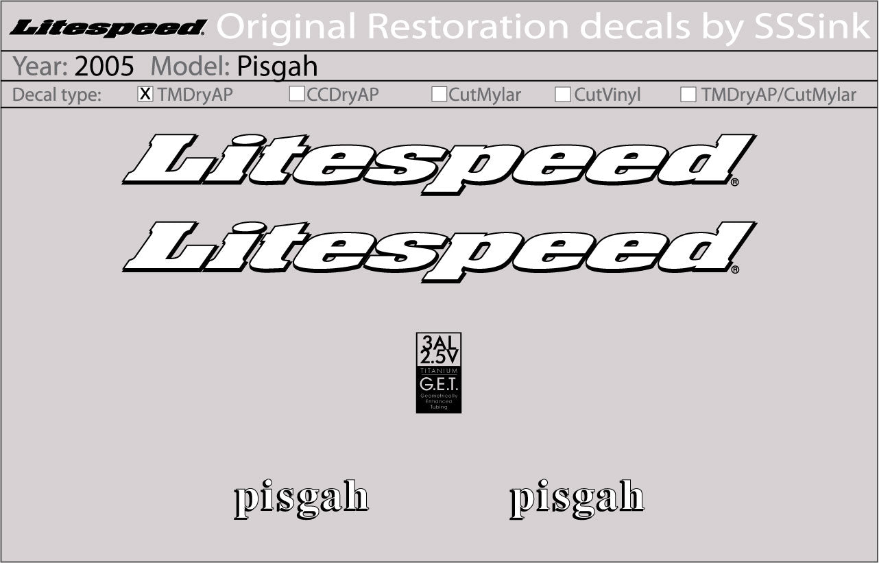 2005 Pisgah Decal Set