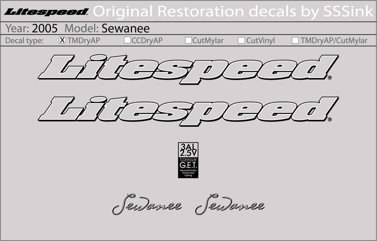 2005 Sewanee Decal Set