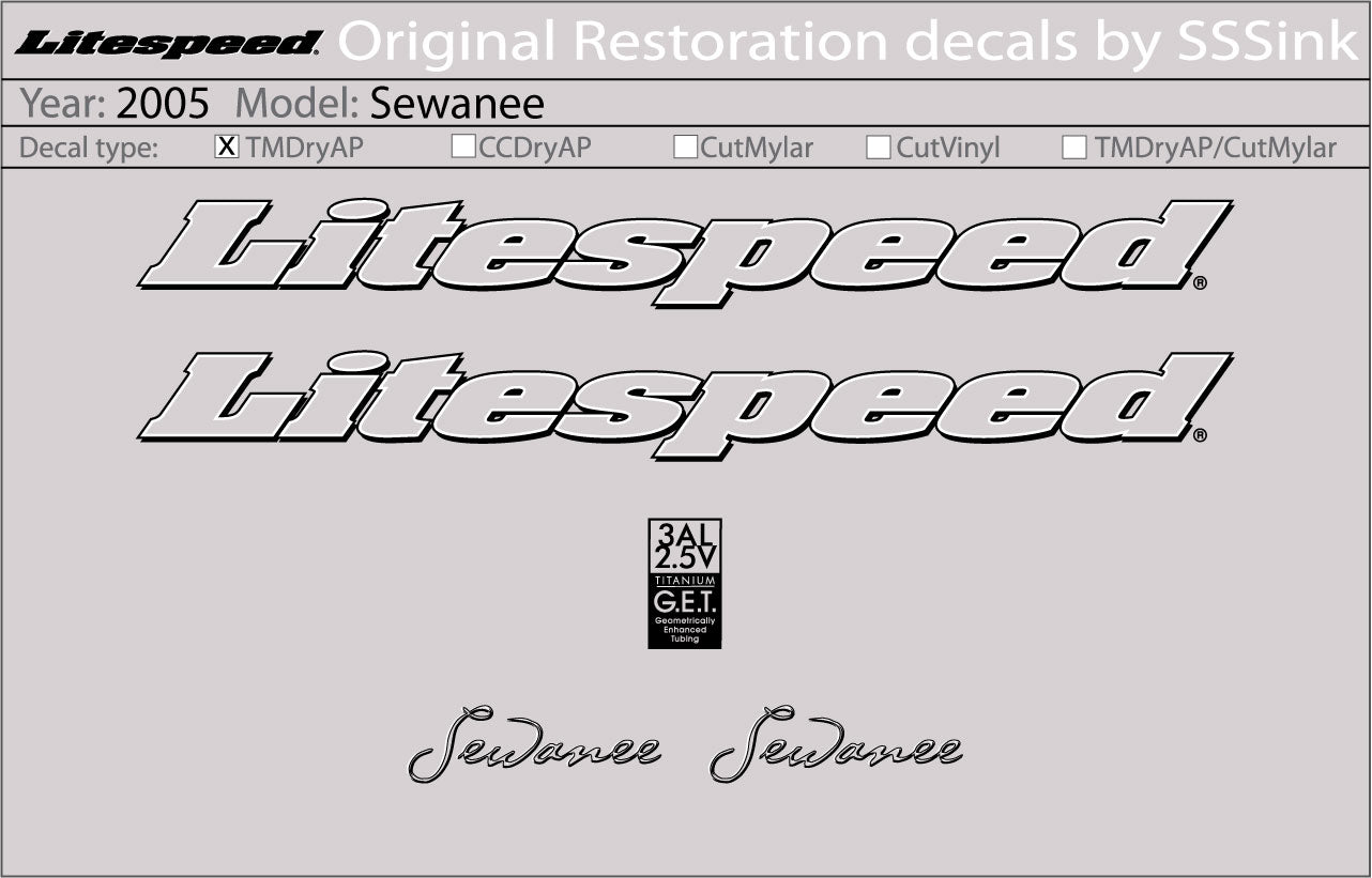 2005 Sewanee Decal Set