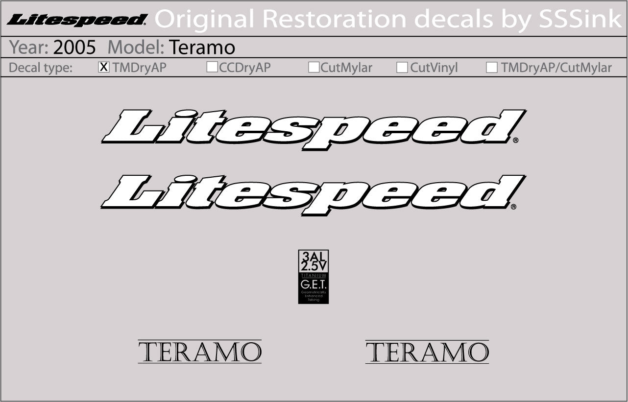 2005 Teramo Decal Set