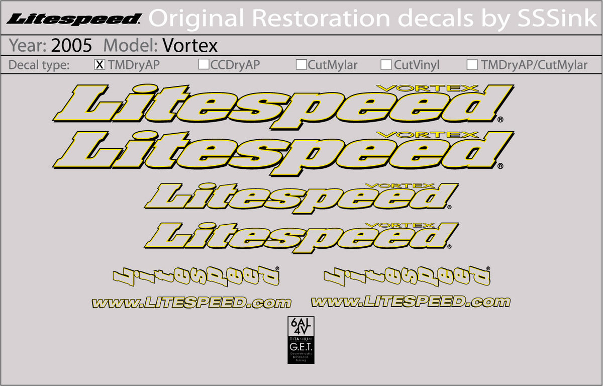 2005 Vortex Decal Set