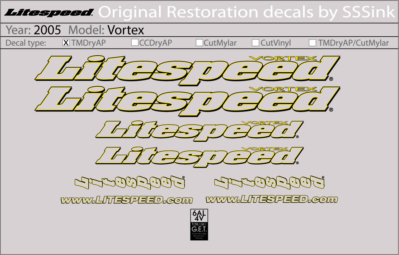 2005 Vortex Decal Set