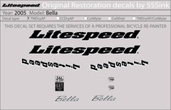 Titanium 2005 Bella Decal Set - Litespeed Bicycles