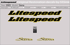 Titanium 2005 Siena Decal Set - Litespeed Bicycles