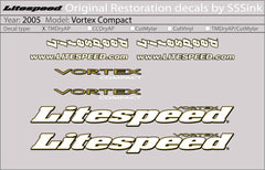 Titanium 2005 Vortex Compact Decal Set - Litespeed Bicycles
