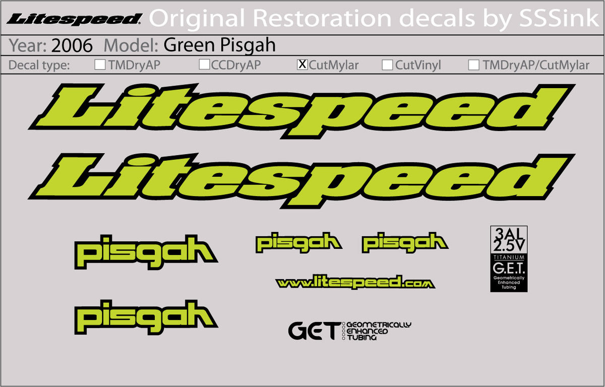 2006 Pisgah Decal Set