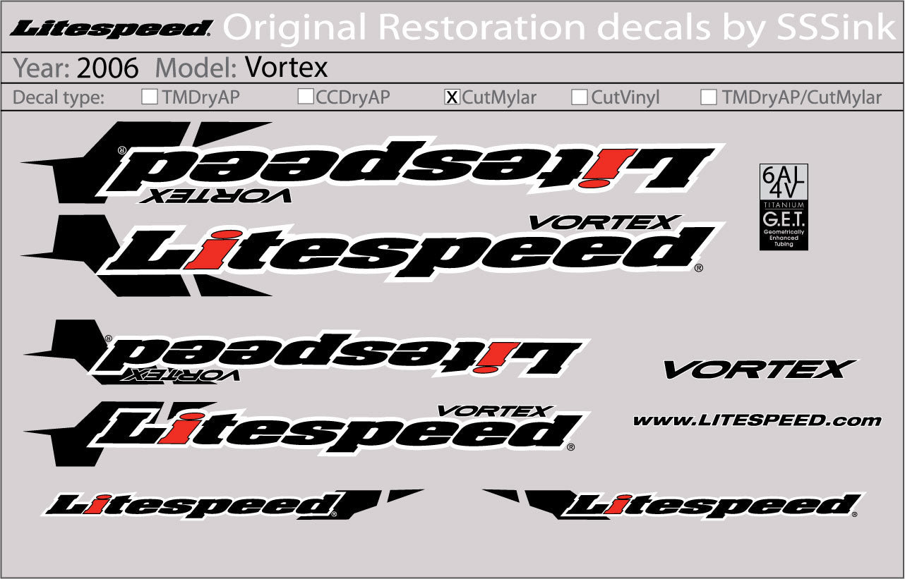 2006 Vortex Decal Set