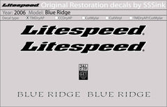 Titanium 2006 Blue Ridge Decal Set - Litespeed Bicycles