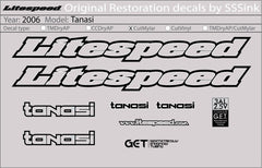Titanium 2006 Tanasi Decal Set - Litespeed Bicycles