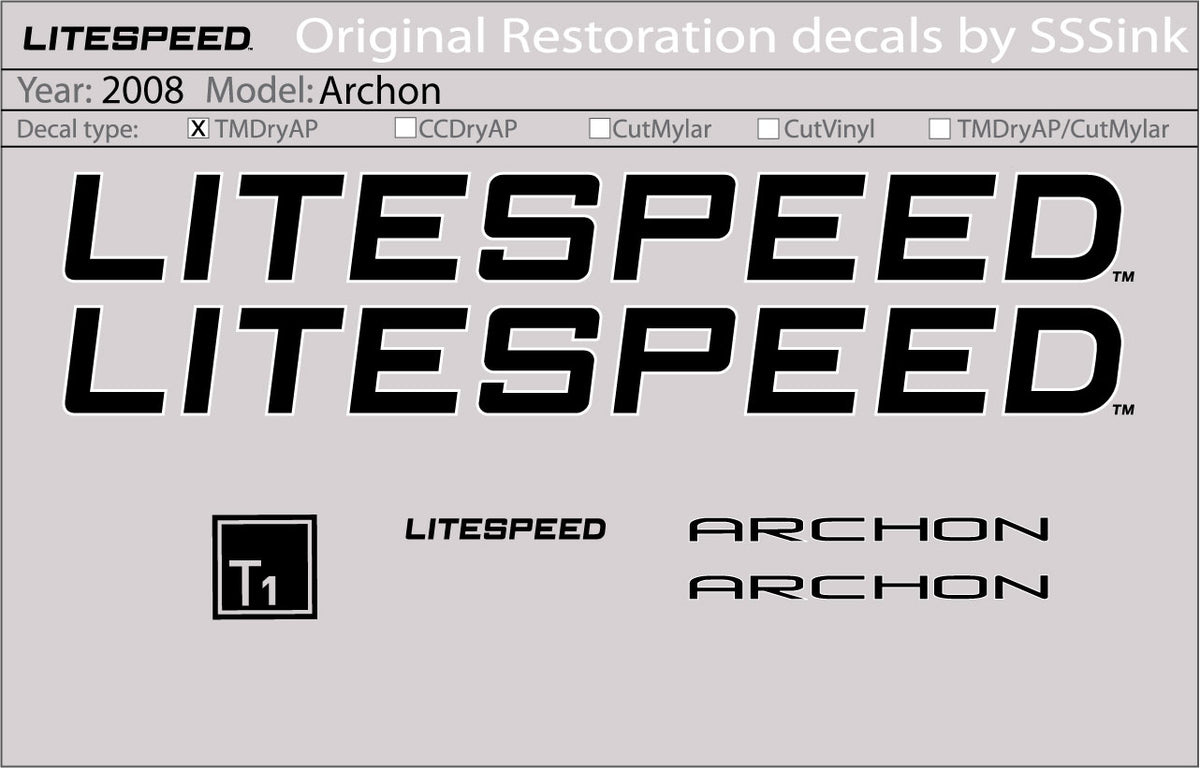 2008 Archon Decal Set