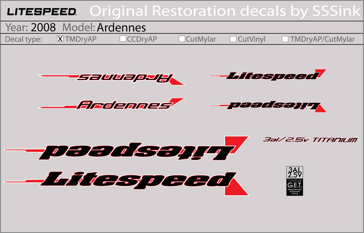 2008 Ardennes Decal Set