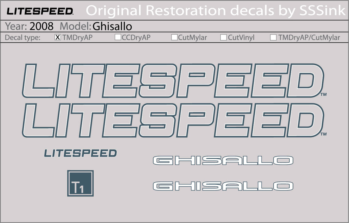 2008 Ghisallo Decal Set
