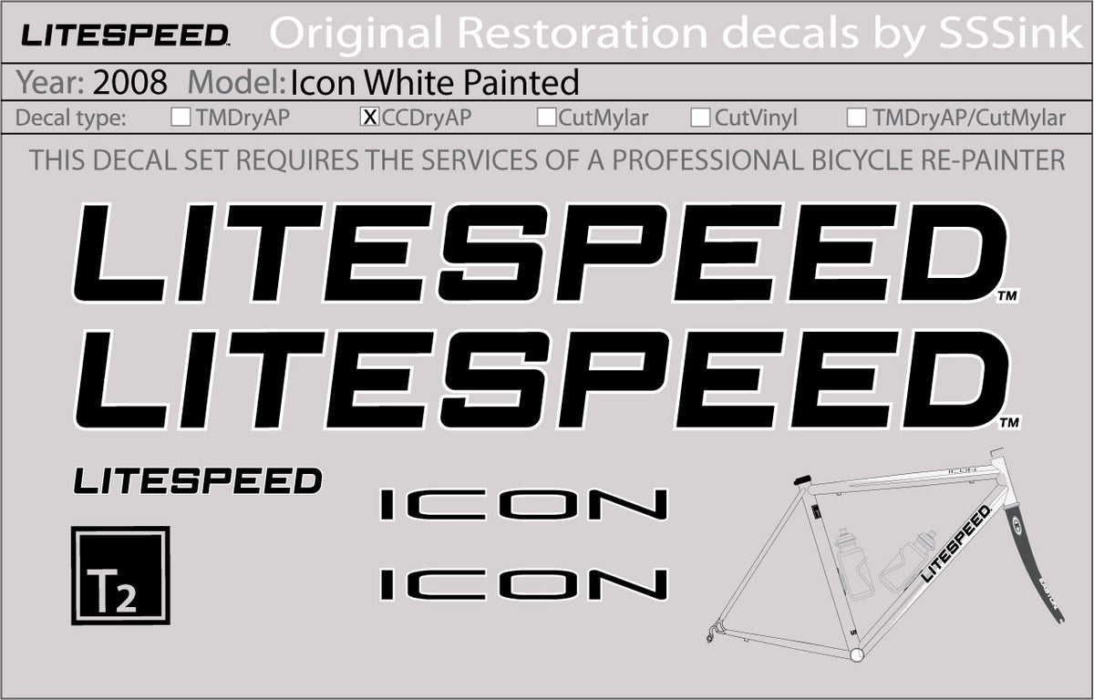 2008 Icon White Decal Set