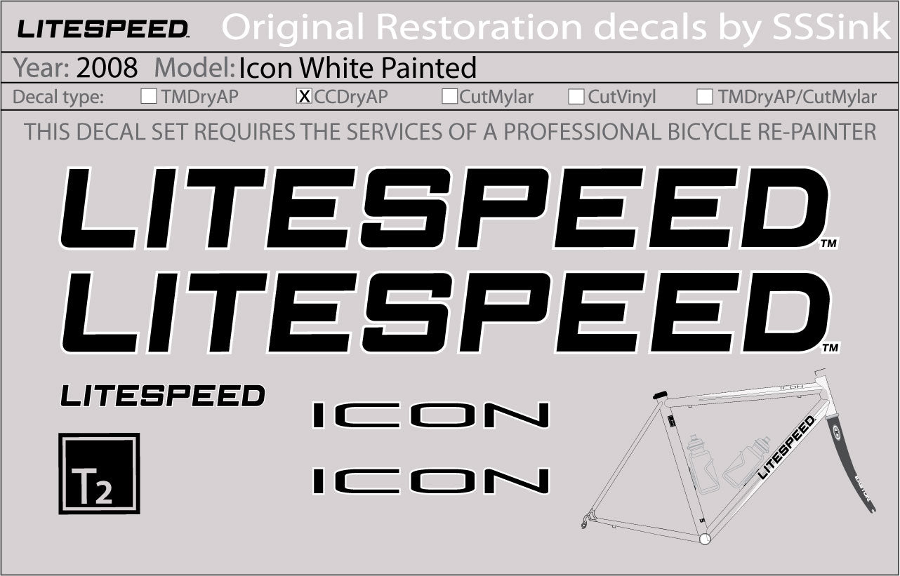 2008 Icon White Decal Set