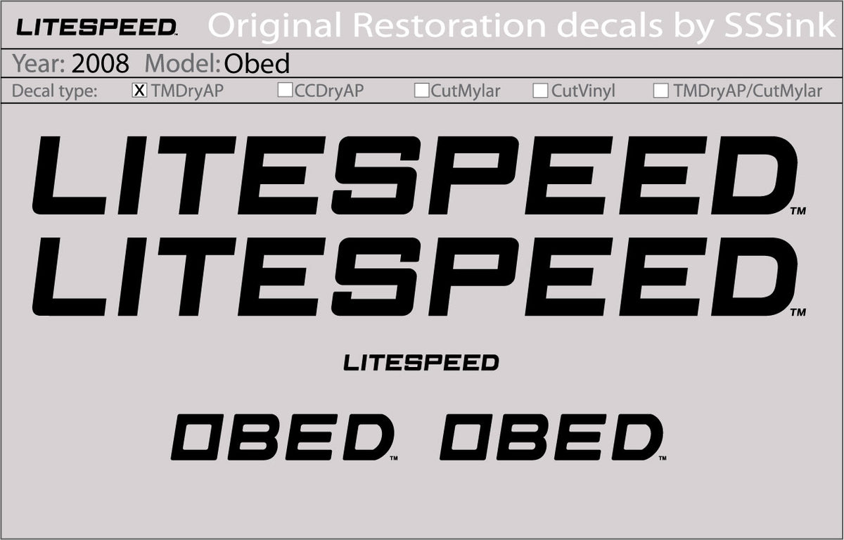 2008 Obed Decal Set