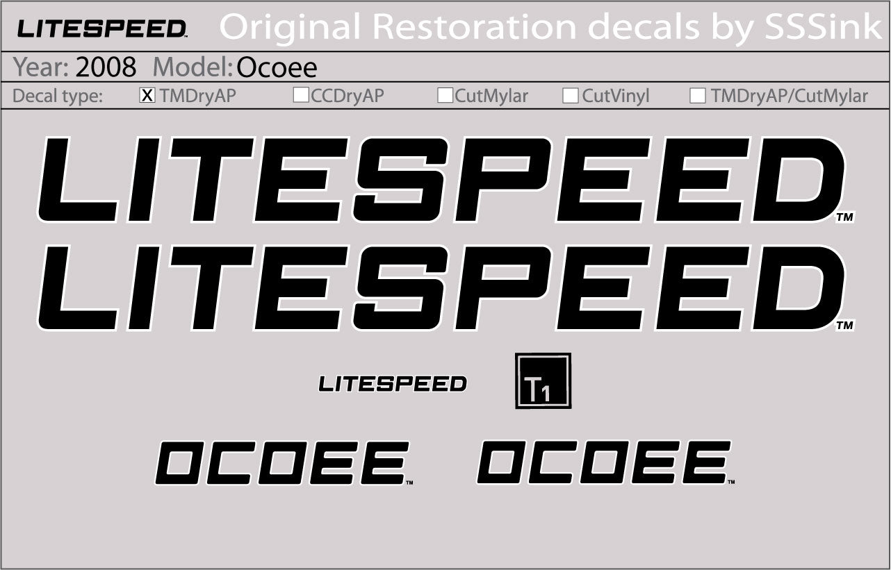 2008 Ocoee Decal Set