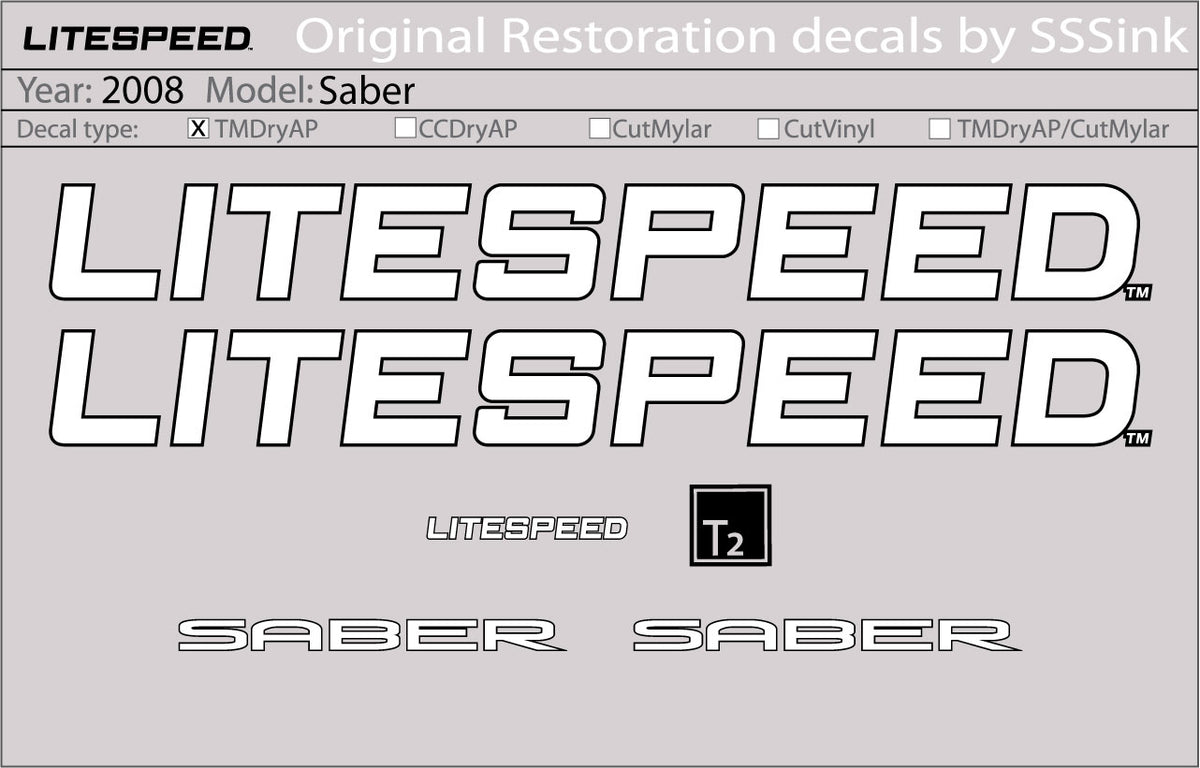 2008 Saber Decal Set