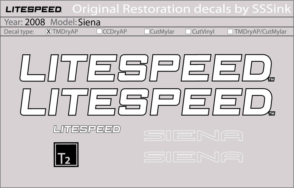 2008 Siena Decal Set