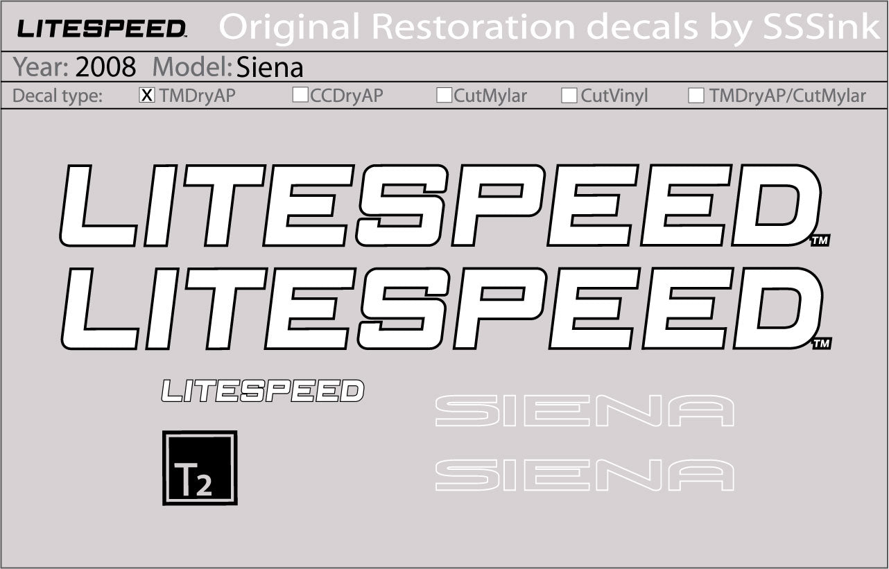 2008 Siena Decal Set
