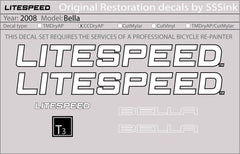 Titanium 2008 Bella Decal Set - Litespeed Bicycles