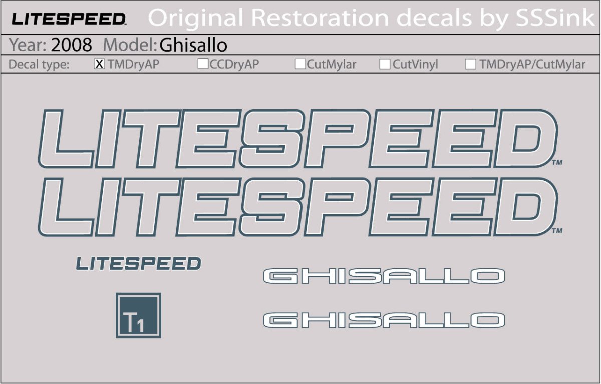 Titanium 2008 Ghisallo Decal Set - Litespeed Bicycles