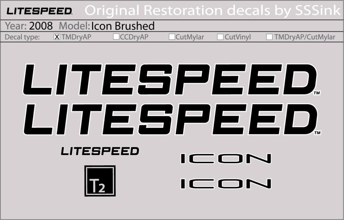 Titanium 2008 Icon Brushed Decal Set - Litespeed Bicycles