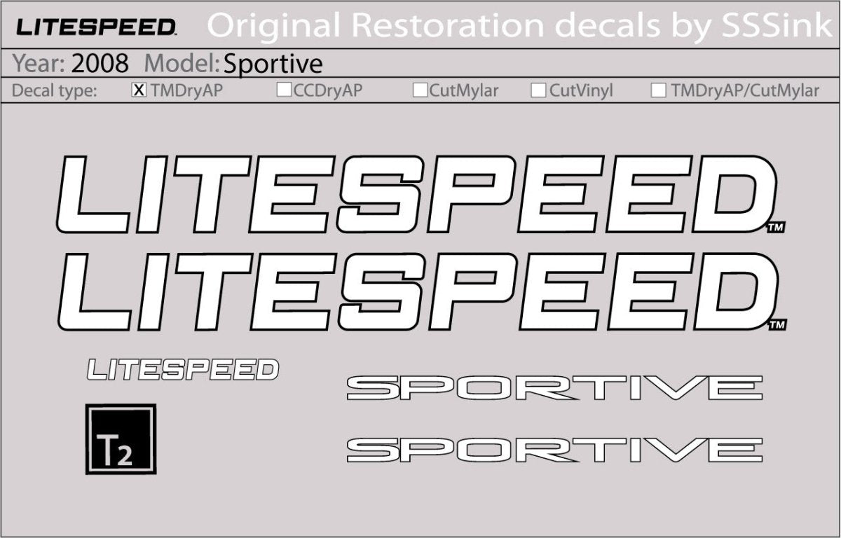 Titanium 2008 Sportive Decal Set - Litespeed Bicycles