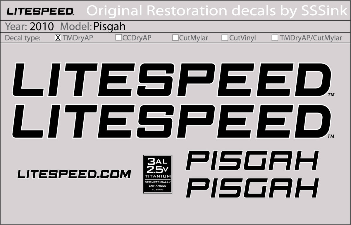 2010 PISGAH DECALS