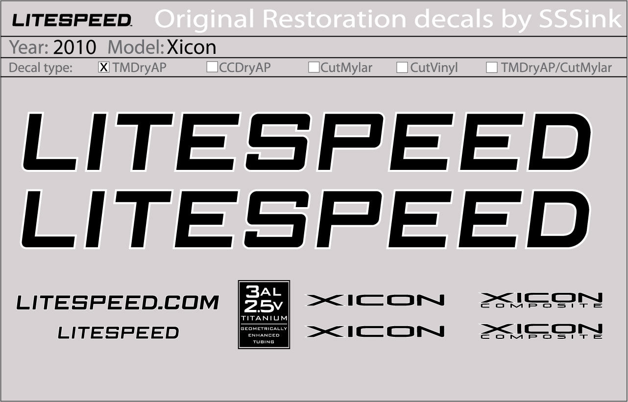 2010 XICON DECALS