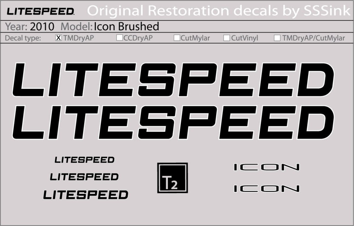 Titanium 2010 ICON DECALS - Litespeed Bicycles