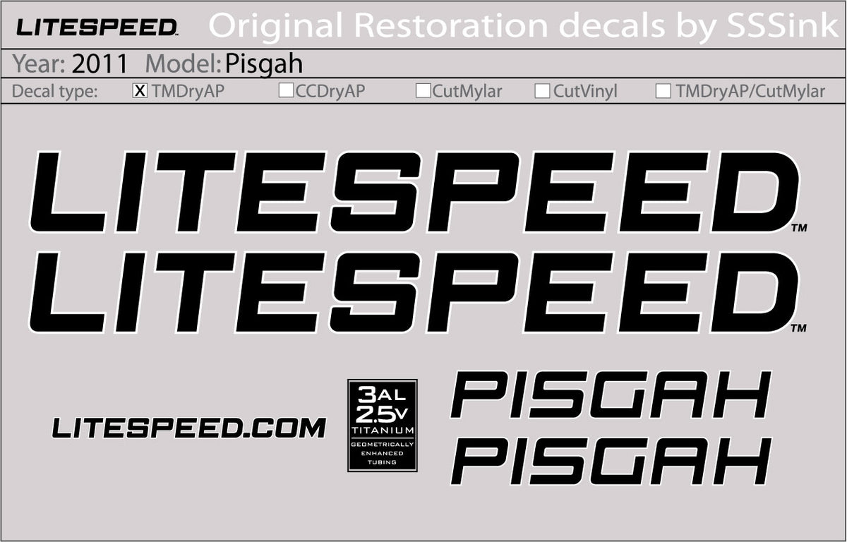2011 PISGAH DECALS