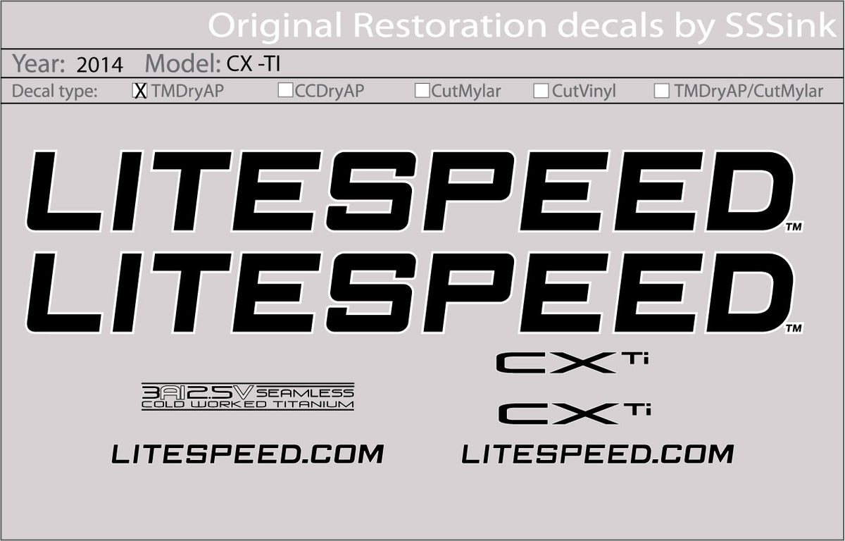 2014 CX-TI DECAL SET