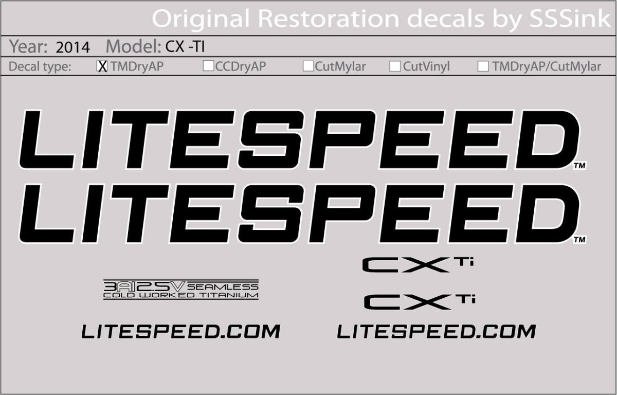 Titanium 2014 CX - TI DECAL SET - Litespeed Bicycles