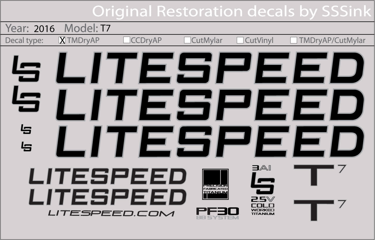 2016 T7 DECAL SET