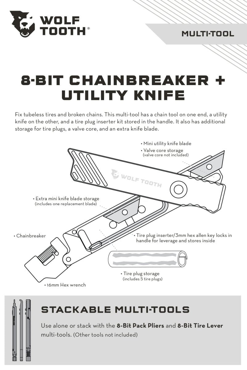 Titanium 8 - Bit Chainbreaker + Utility Knife Multi - Tool - Litespeed Bicycles