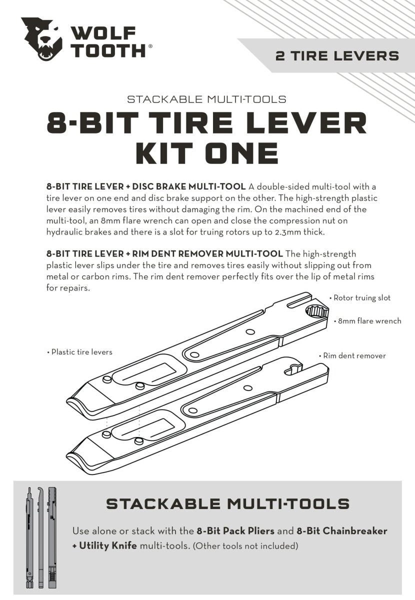 Titanium 8 - Bit Tire Lever Kit One - Litespeed Bicycles